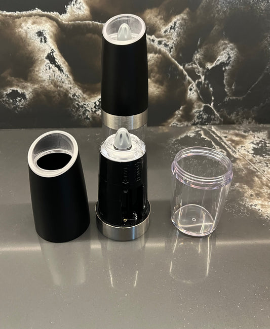 Elektrinis Malūnėlis su Pakreipimo Jutikliu – Vienarankis Valdymas, Reguliuojamas Rupumas, LED Šviesa